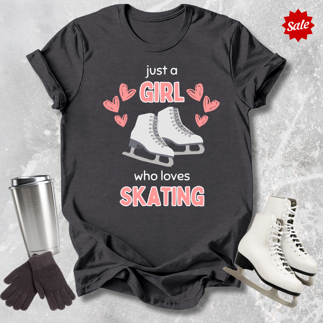 Just a Girl Who Loves Skating Adult T-Shirt