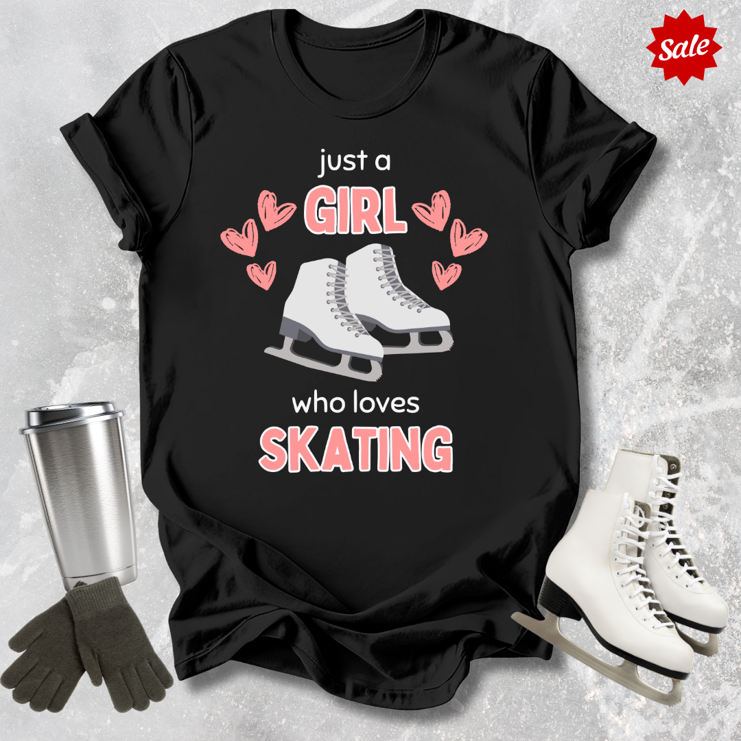 Just a Girl Who Loves Skating Adult T-Shirt