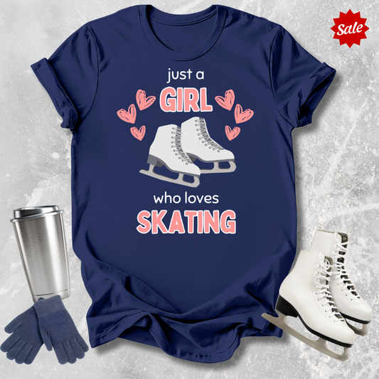 Just a Girl Who Loves Skating Adult T-Shirt