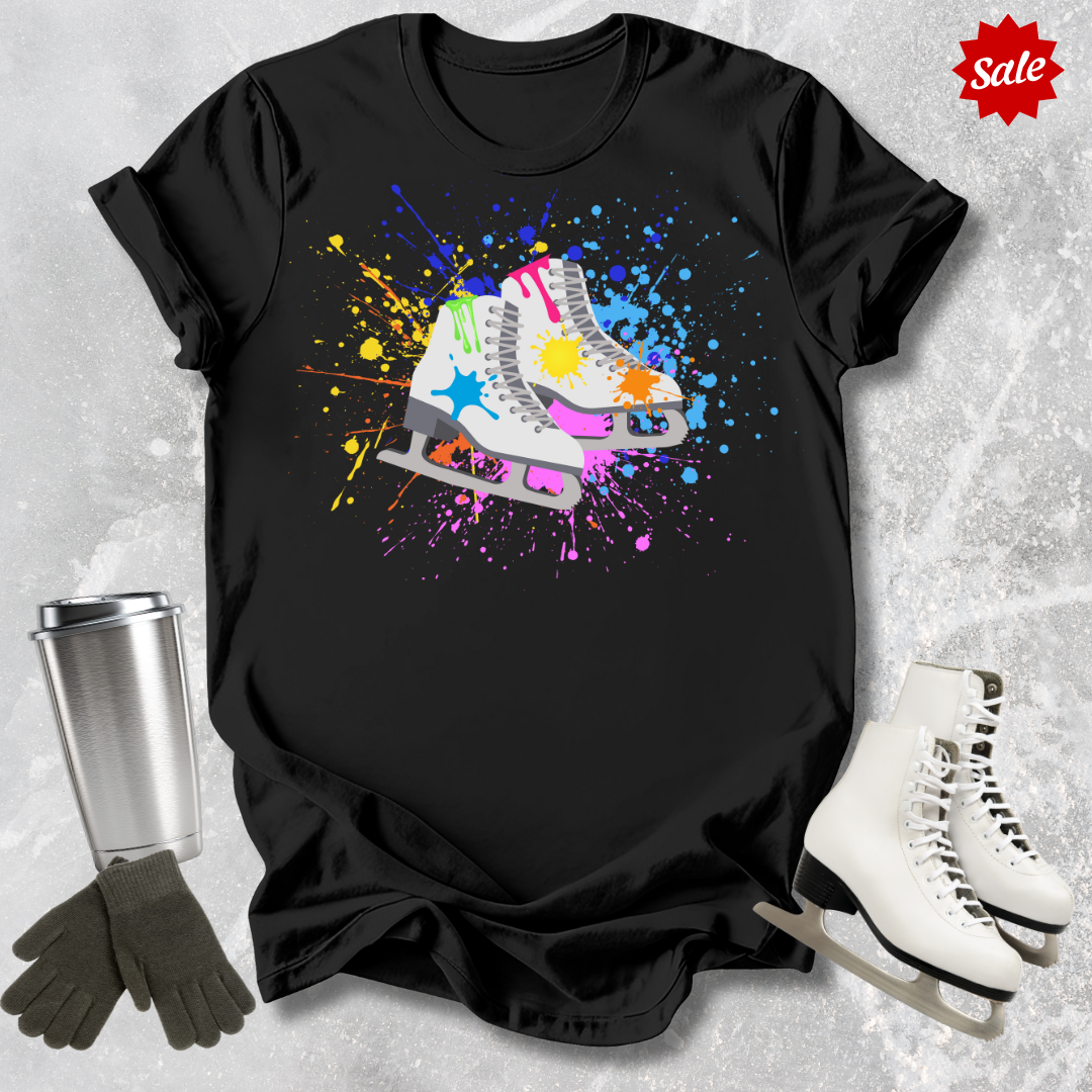 Paint Splatter Skates Adult T-Shirt