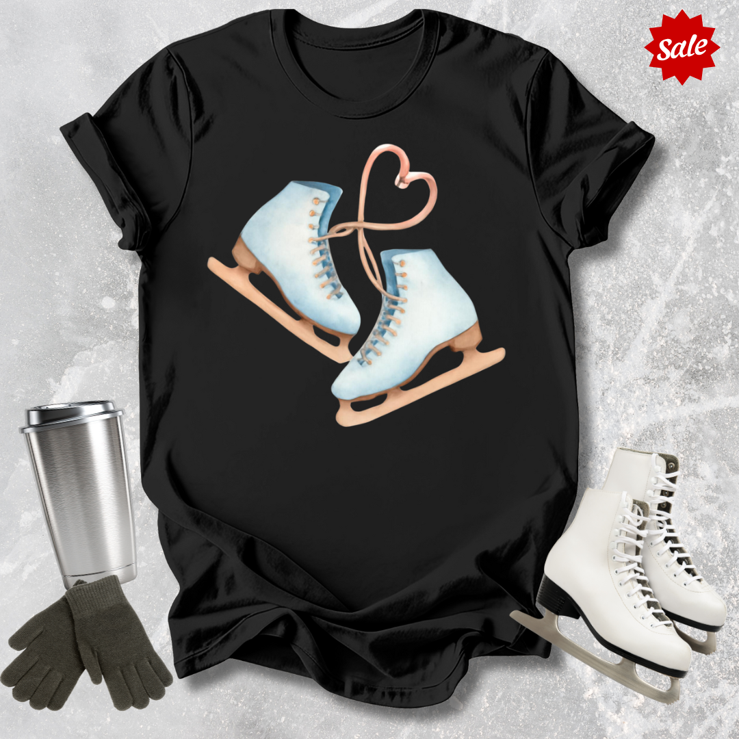 Figure Skates Heart Kids T-Shirt