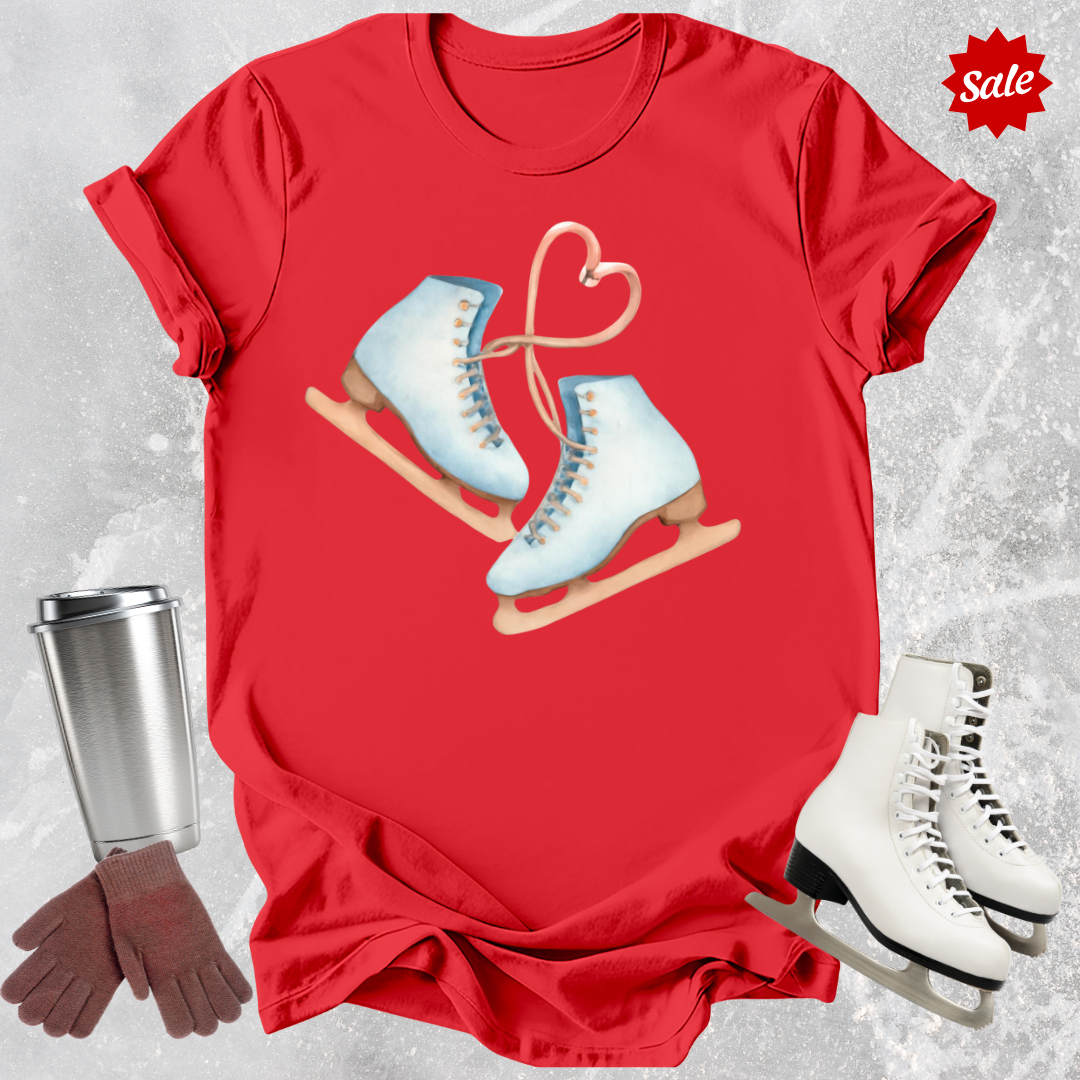 Figure Skates Heart Kids T-Shirt